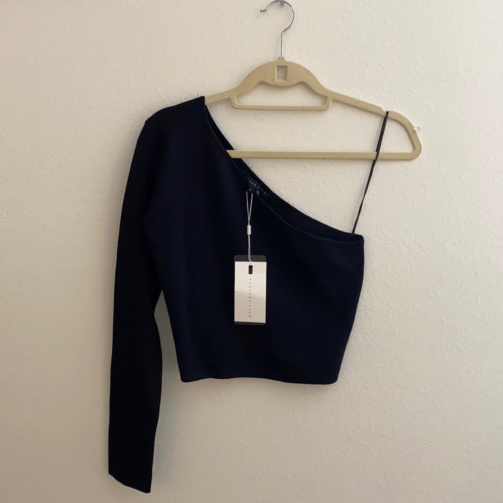 Endless Rose asymmetrical sleeve knit top